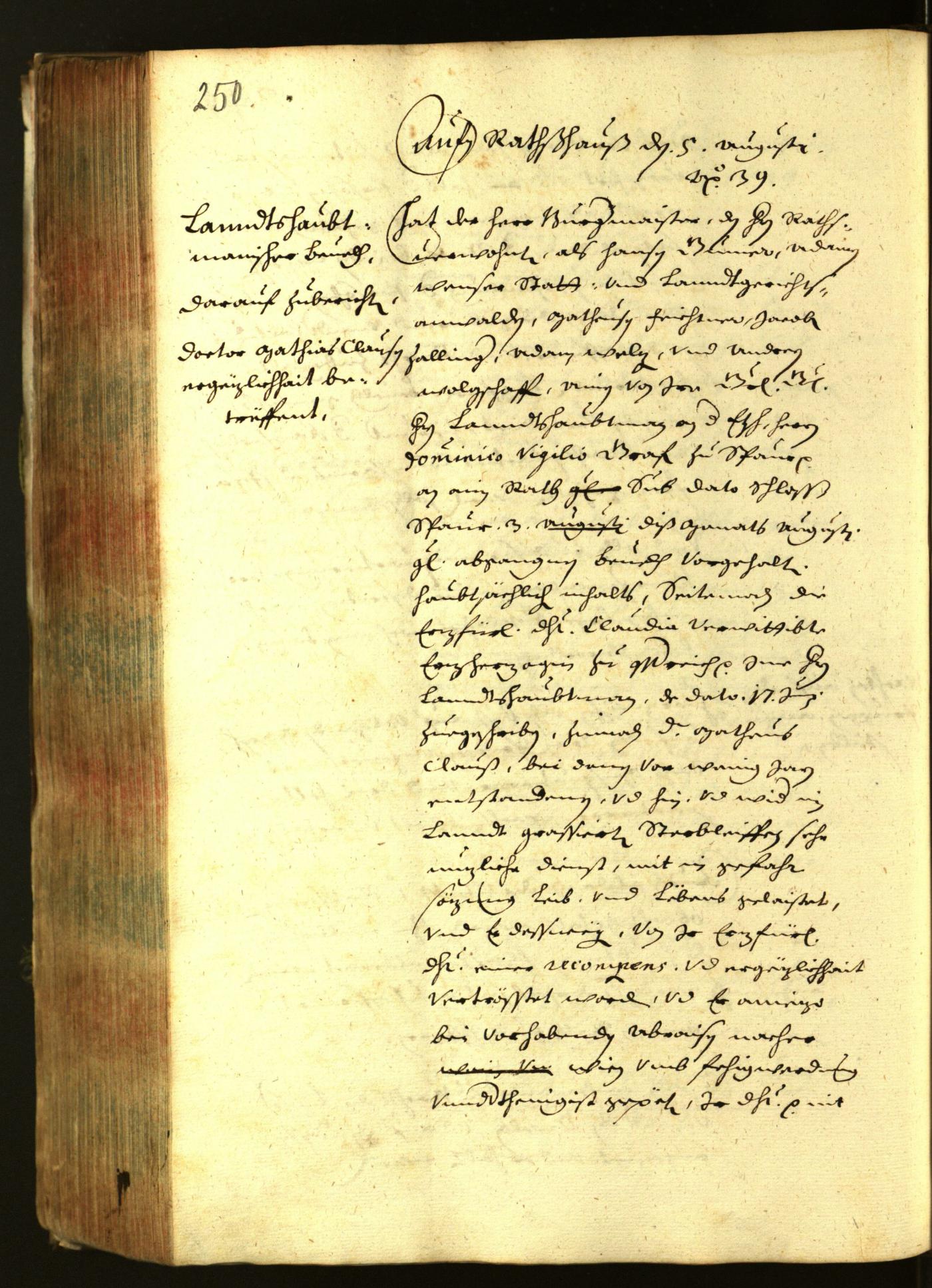 Stadtarchiv Bozen - BOhisto Ratsprotokoll 1639 