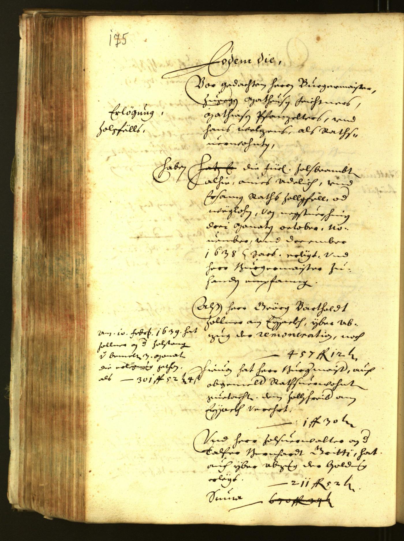 Stadtarchiv Bozen - BOhisto Ratsprotokoll 1639 