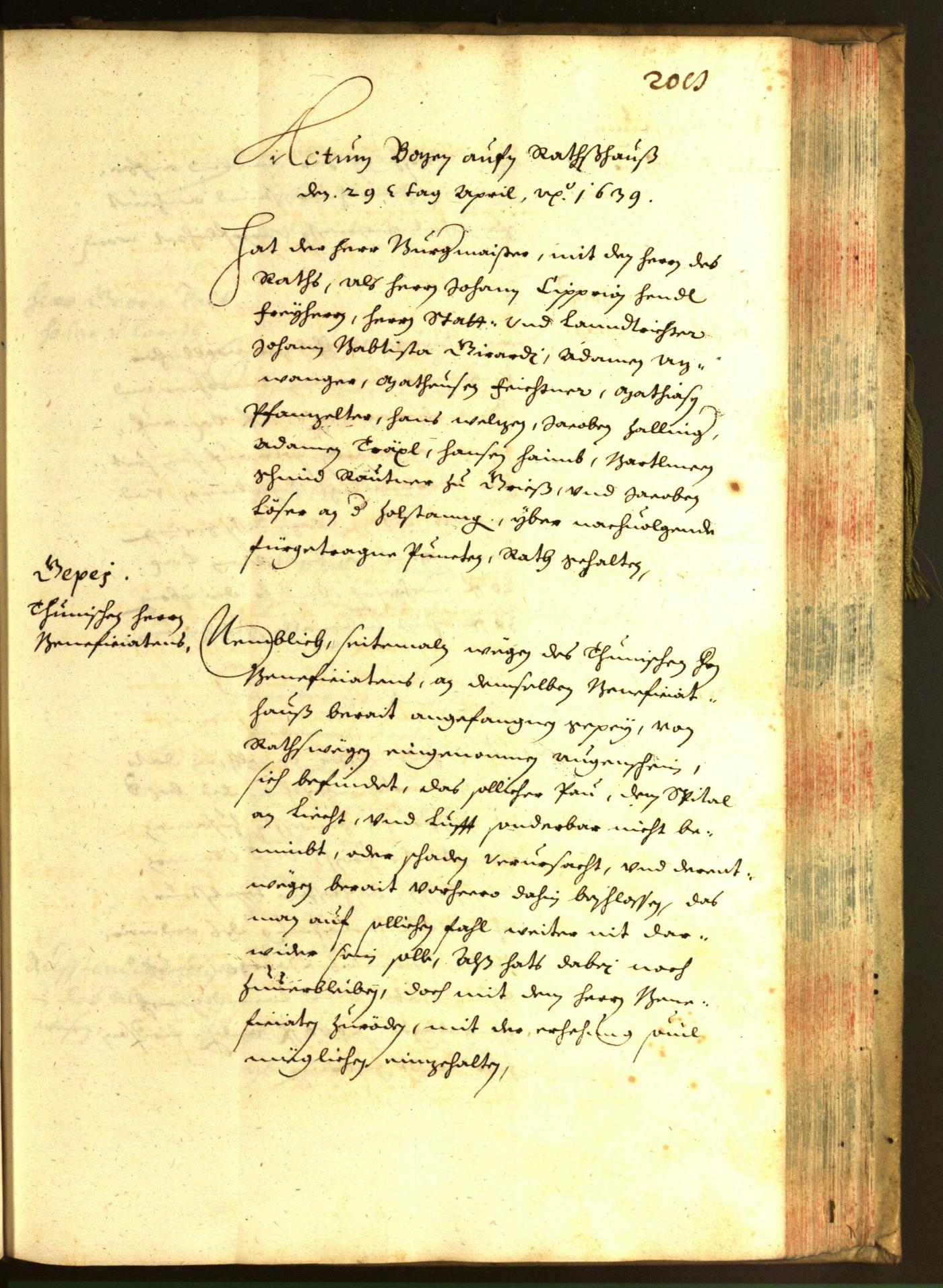 Civic Archives of Bozen-Bolzano - BOhisto Minutes of the council 1639 