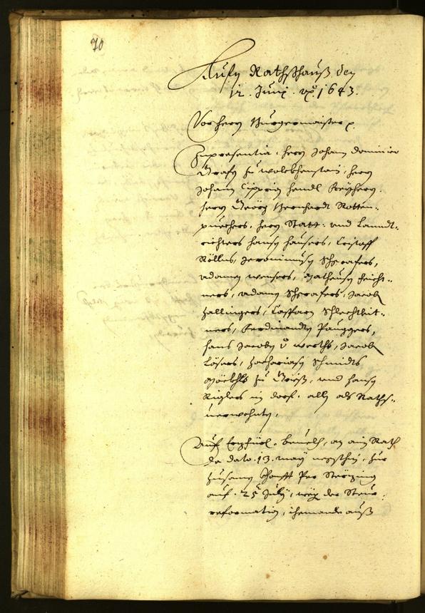 Stadtarchiv Bozen - BOhisto Ratsprotokoll 1643 