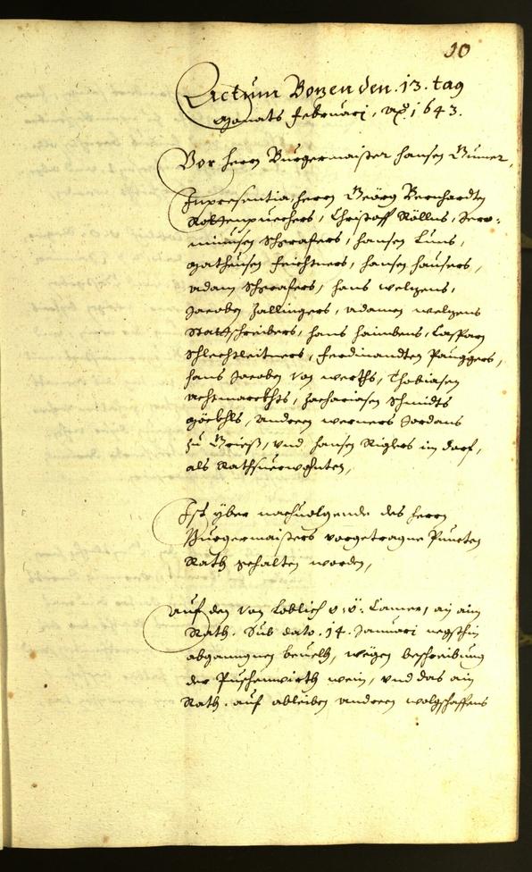 Civic Archives of Bozen-Bolzano - BOhisto Minutes of the council 1643 