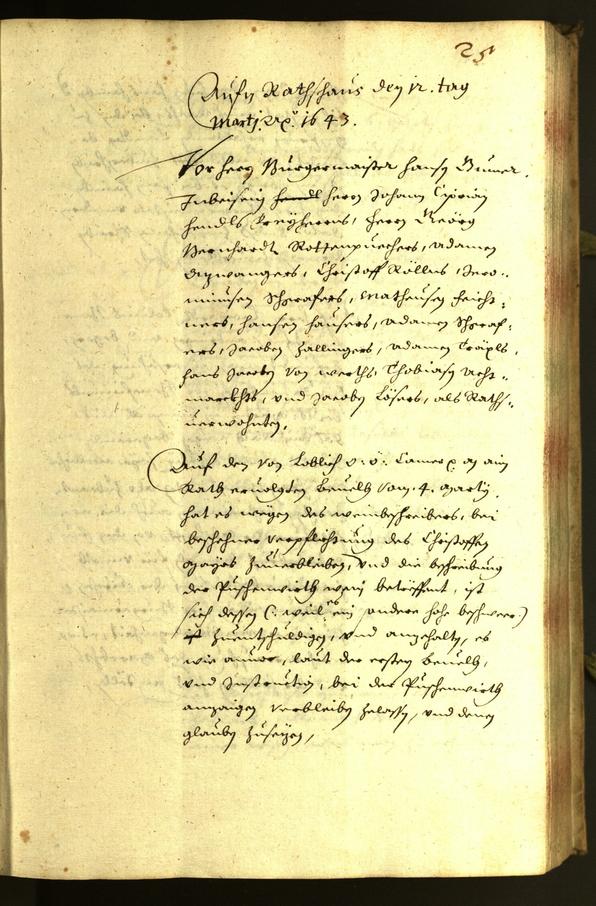 Stadtarchiv Bozen - BOhisto Ratsprotokoll 1643 