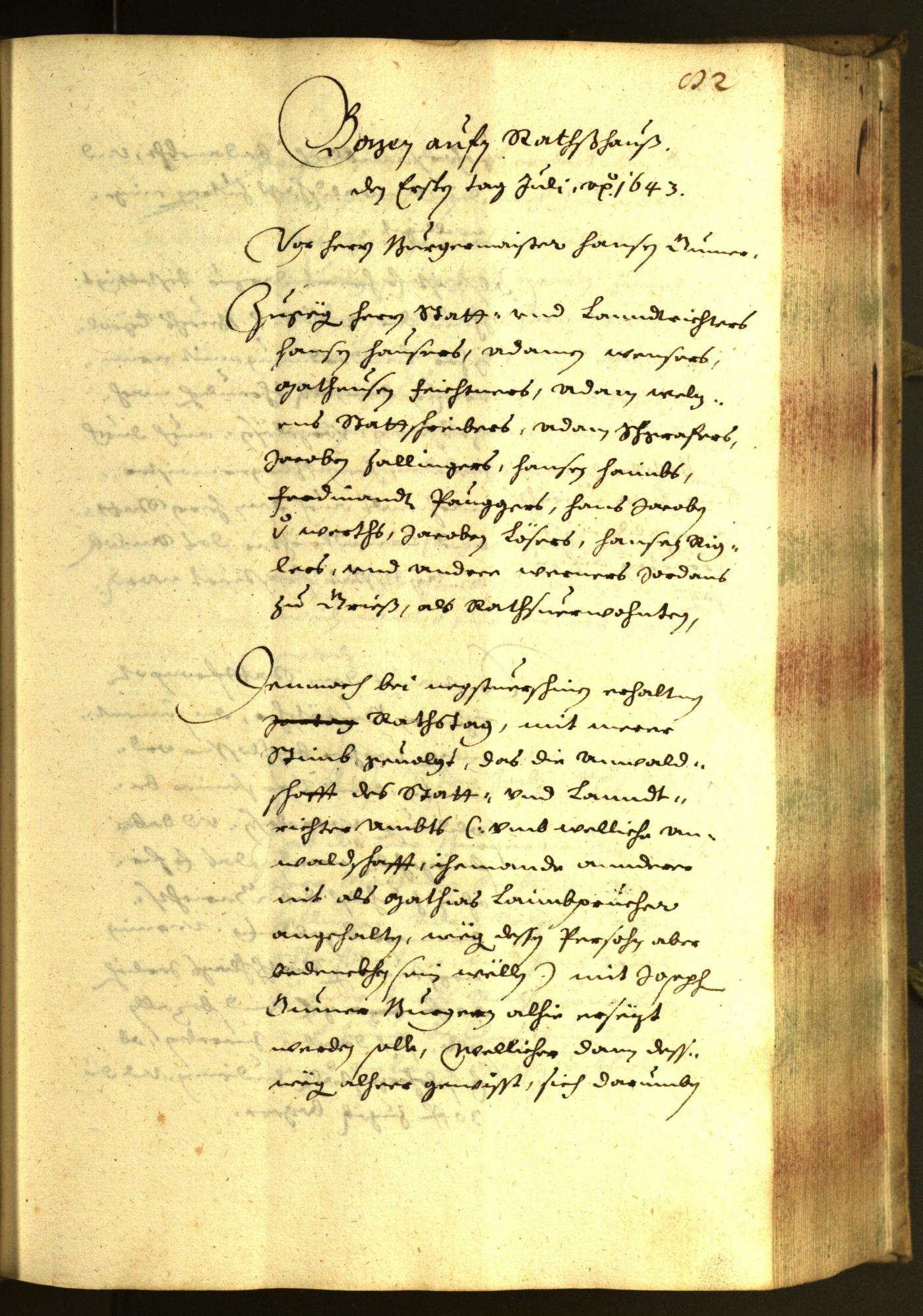 Civic Archives of Bozen-Bolzano - BOhisto Minutes of the council 1643 