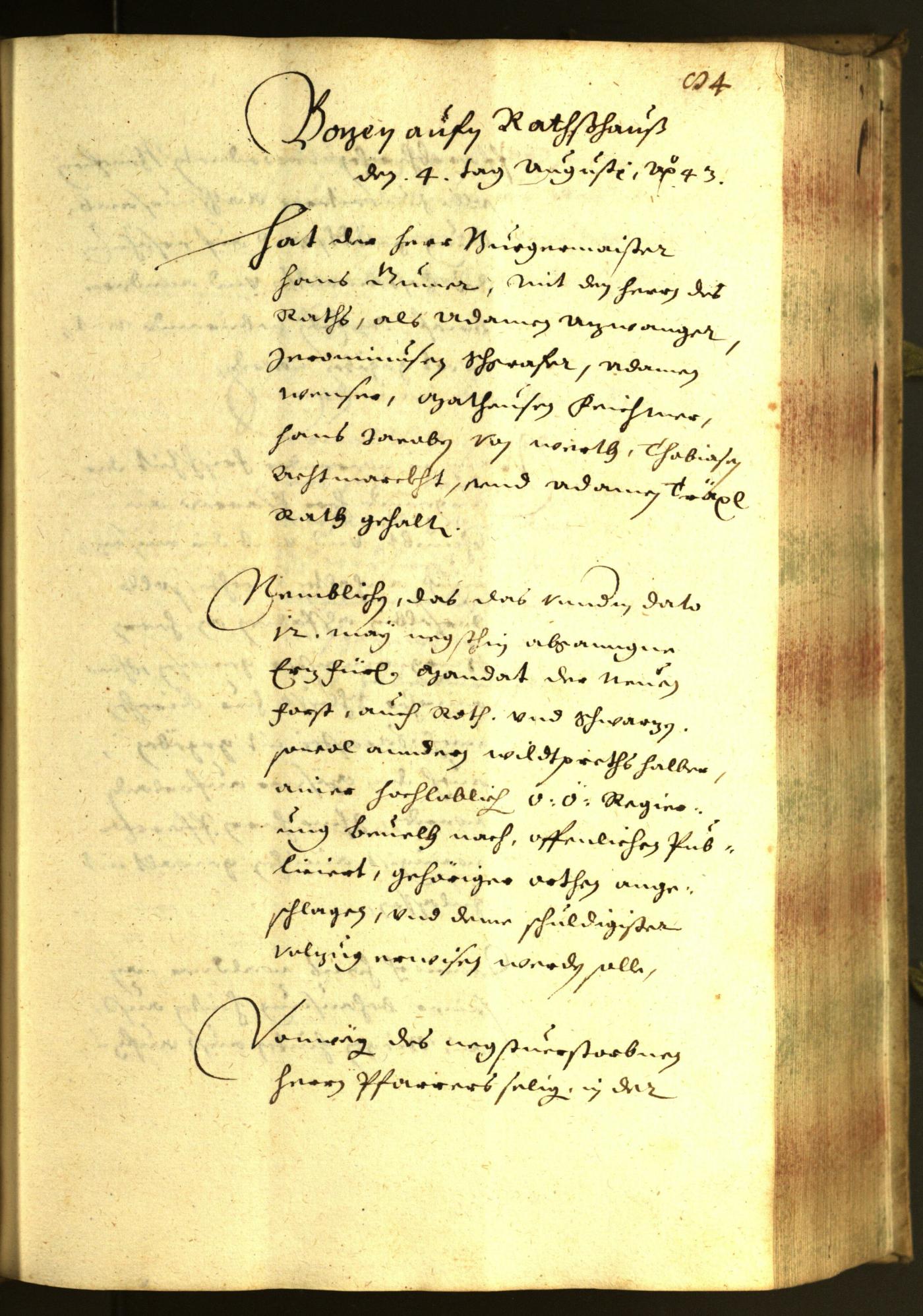 Civic Archives of Bozen-Bolzano - BOhisto Minutes of the council 1643 