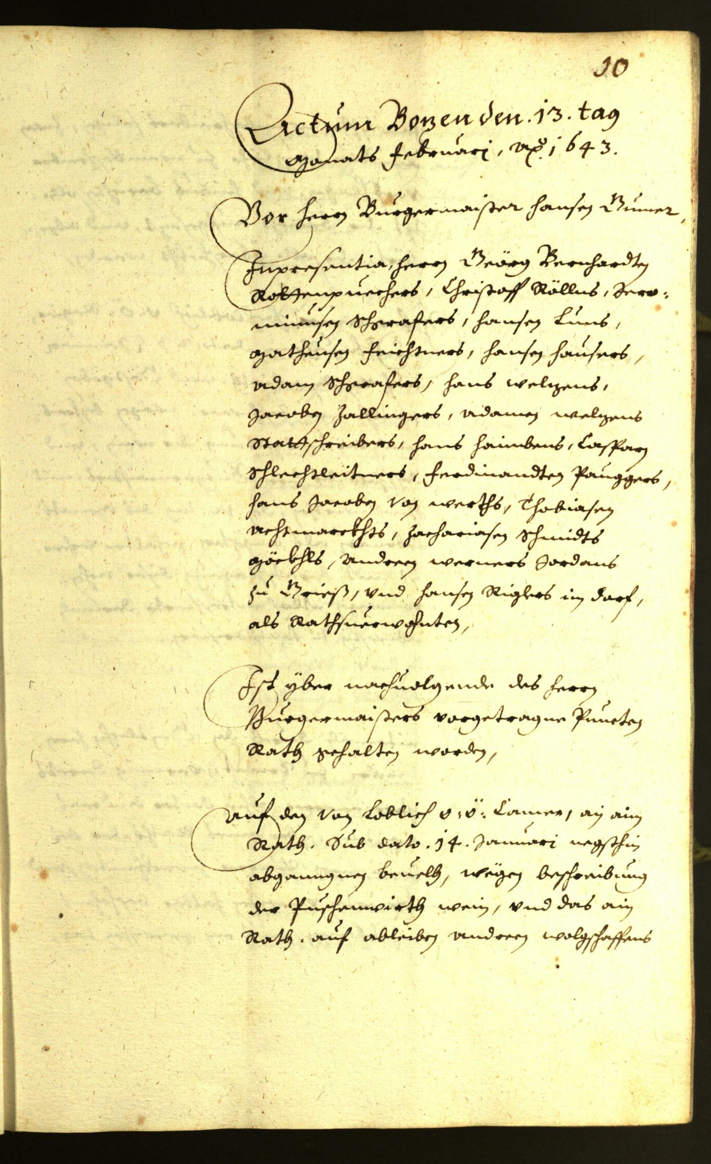 Civic Archives of Bozen-Bolzano - BOhisto Minutes of the council 1643 