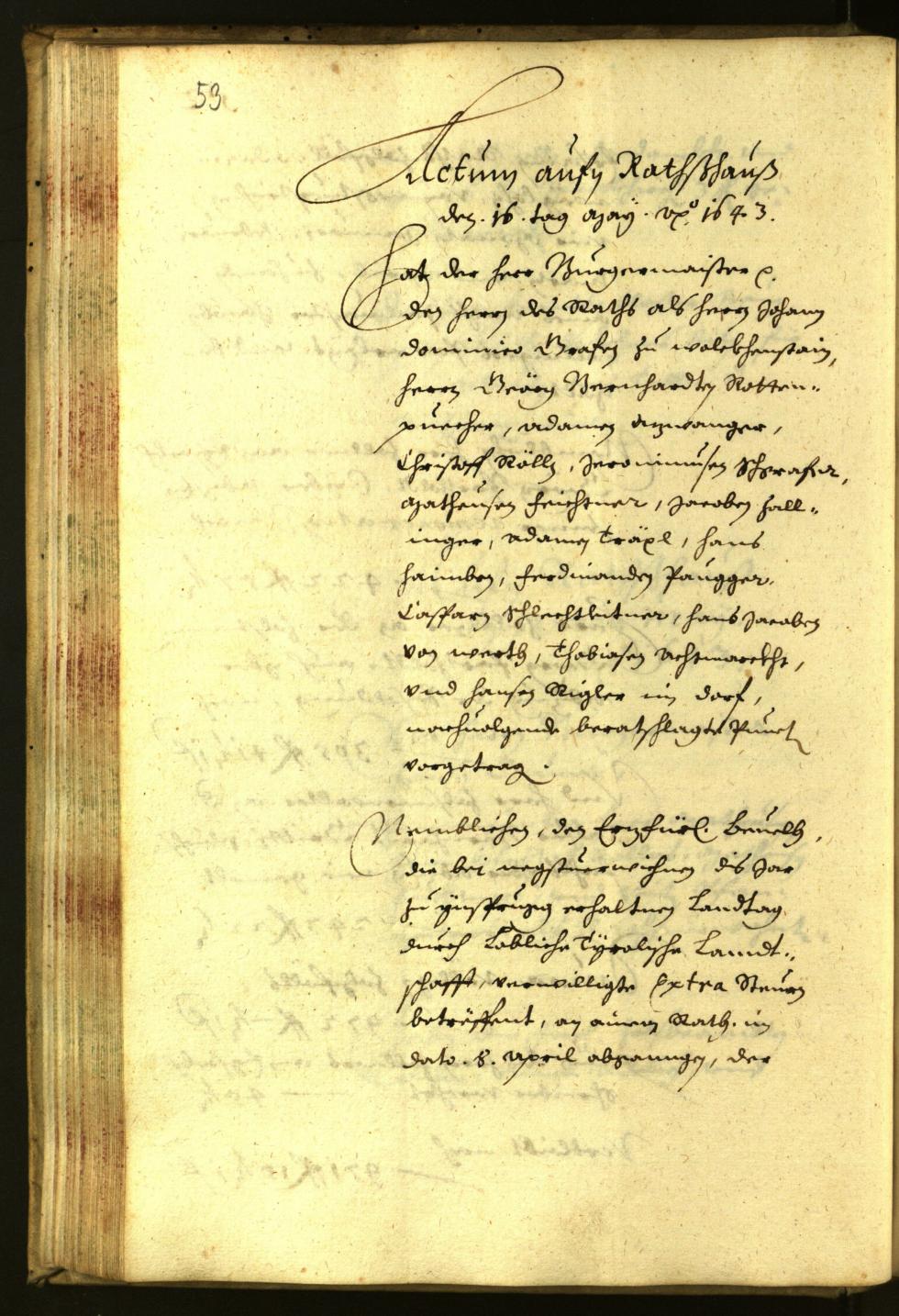 Stadtarchiv Bozen - BOhisto Ratsprotokoll 1643 