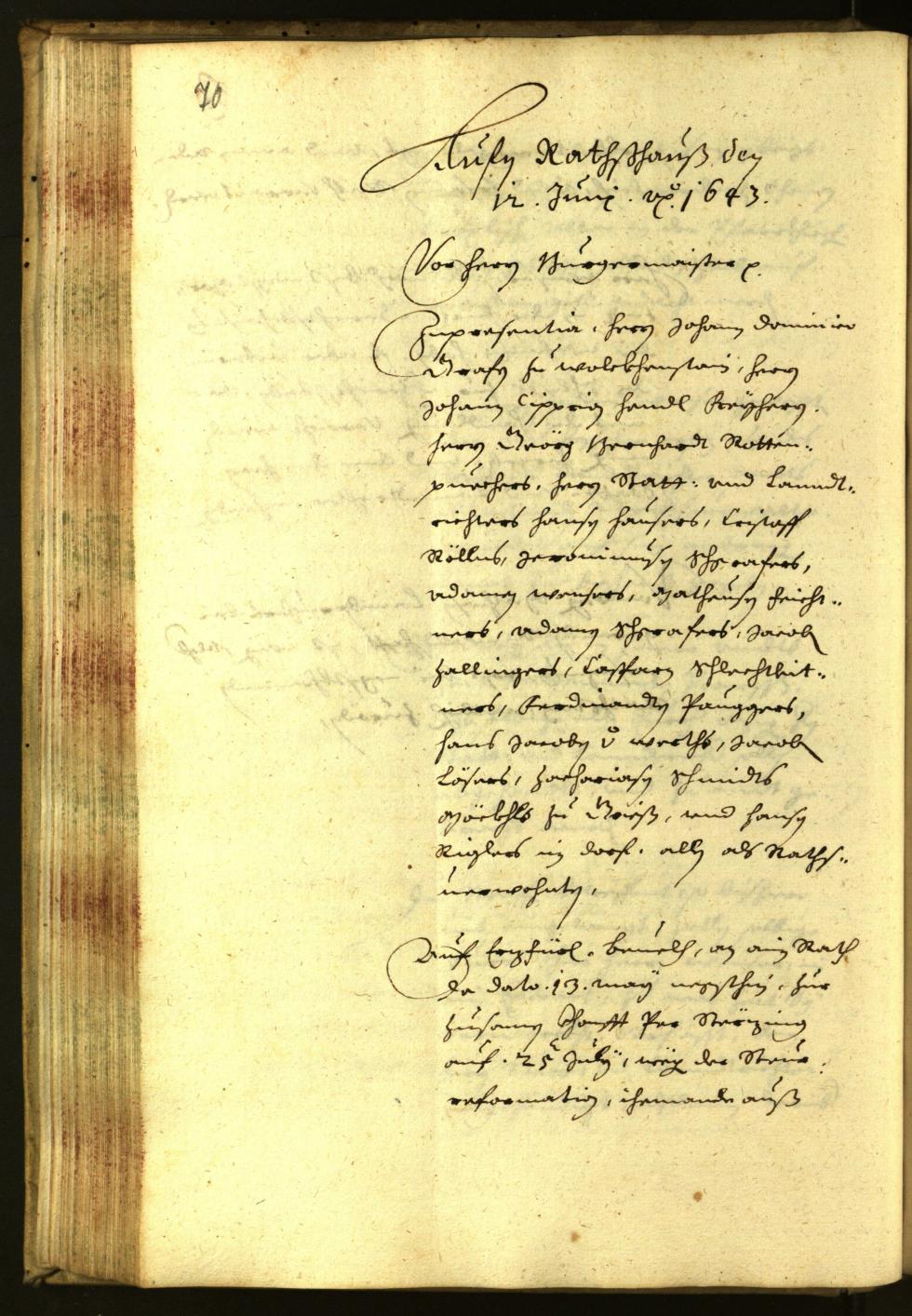 Stadtarchiv Bozen - BOhisto Ratsprotokoll 1643 