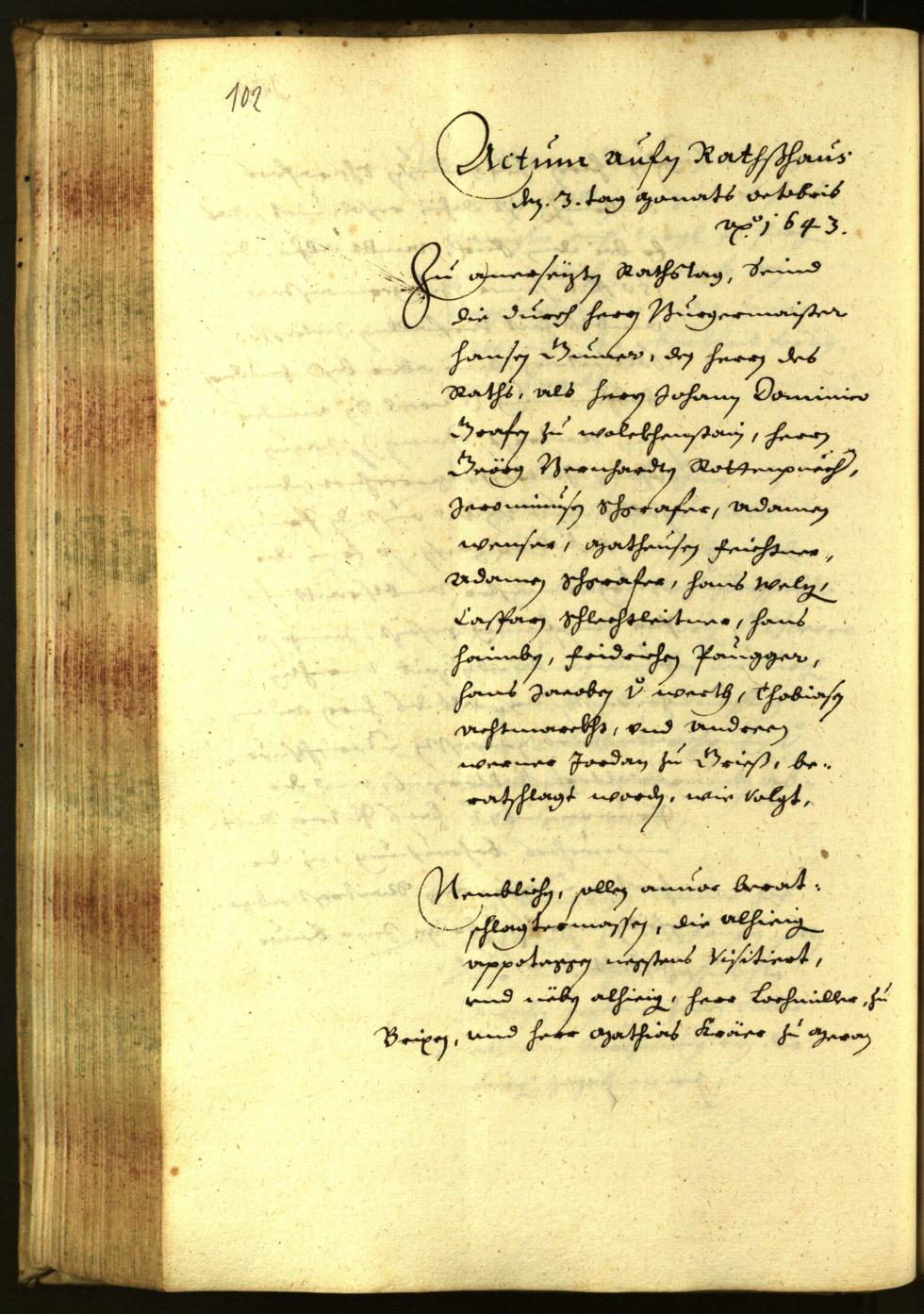 Stadtarchiv Bozen - BOhisto Ratsprotokoll 1643 