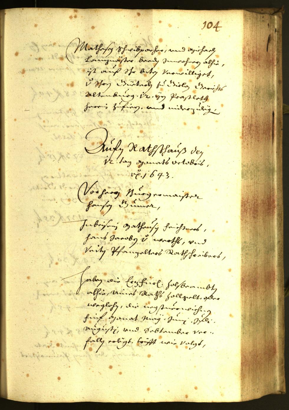 Stadtarchiv Bozen - BOhisto Ratsprotokoll 1643 