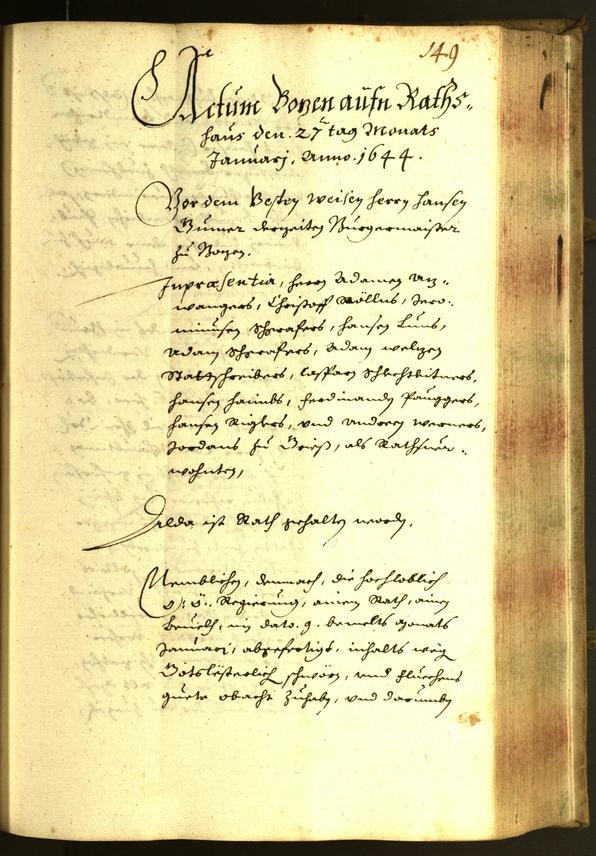 Archivio Storico della Città di Bolzano - BOhisto protocollo consiliare 1644 