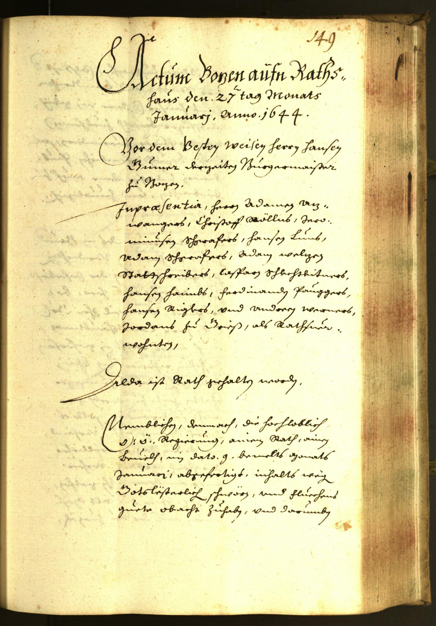 Civic Archives of Bozen-Bolzano - BOhisto Minutes of the council 1644 