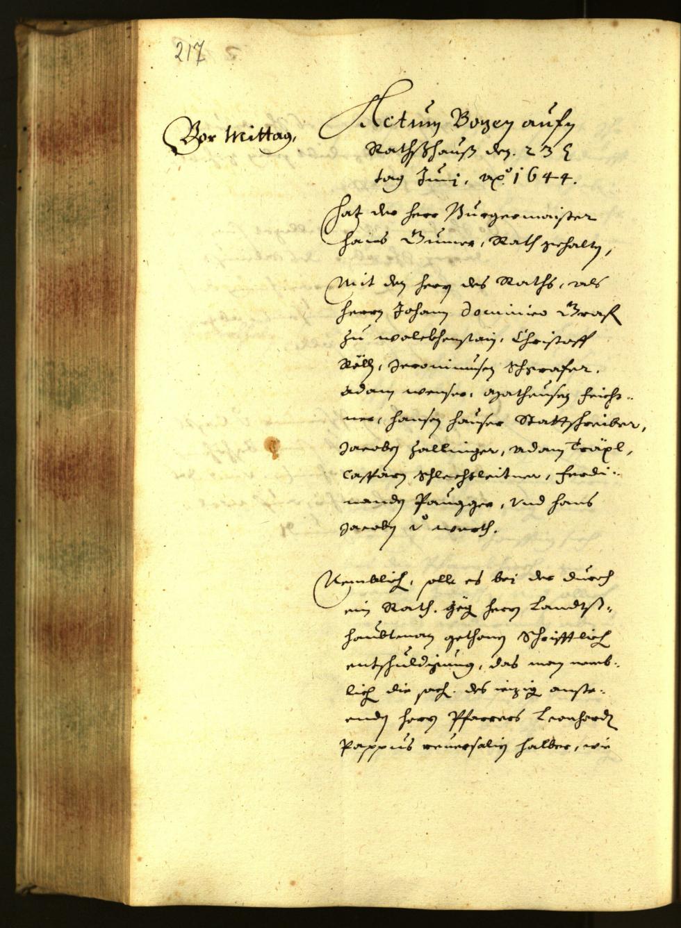 Civic Archives of Bozen-Bolzano - BOhisto Minutes of the council 1644 