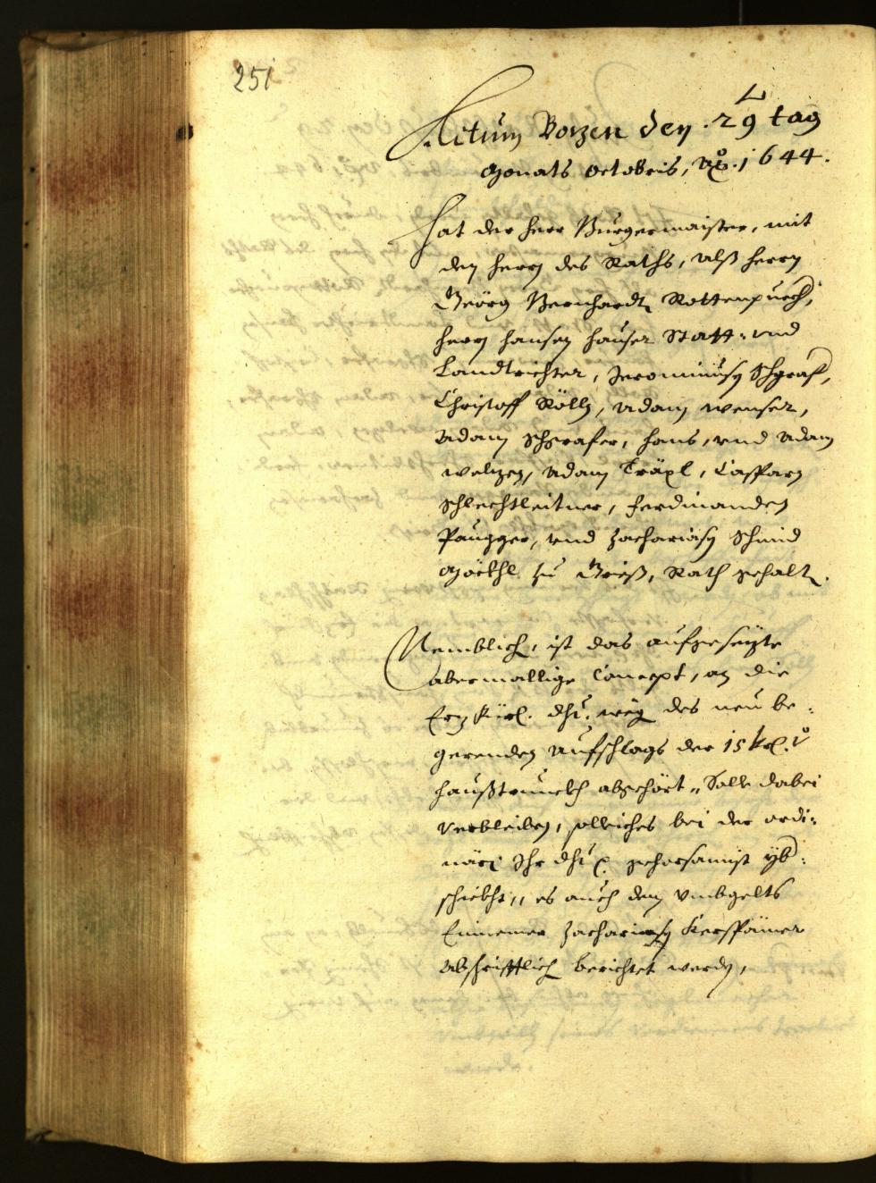 Civic Archives of Bozen-Bolzano - BOhisto Minutes of the council 1644 