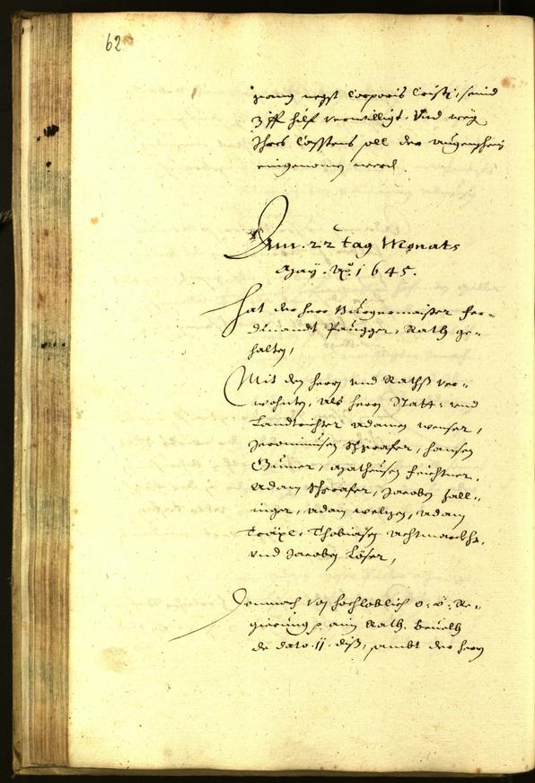 Stadtarchiv Bozen - BOhisto Ratsprotokoll 1645 