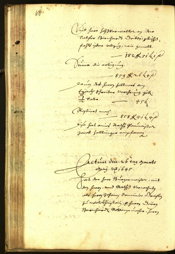 Stadtarchiv Bozen - BOhisto Ratsprotokoll 1645 