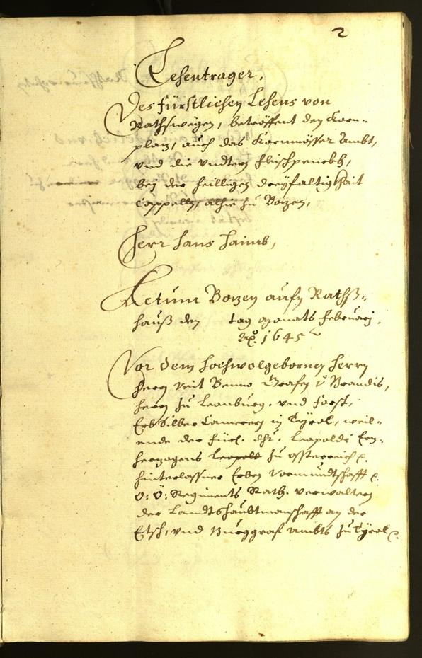 Civic Archives of Bozen-Bolzano - BOhisto Minutes of the council 1645 