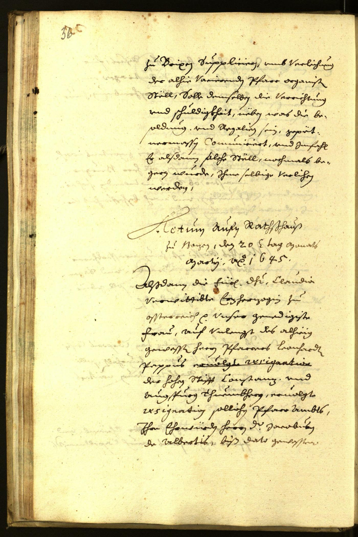 Stadtarchiv Bozen - BOhisto Ratsprotokoll 1645 