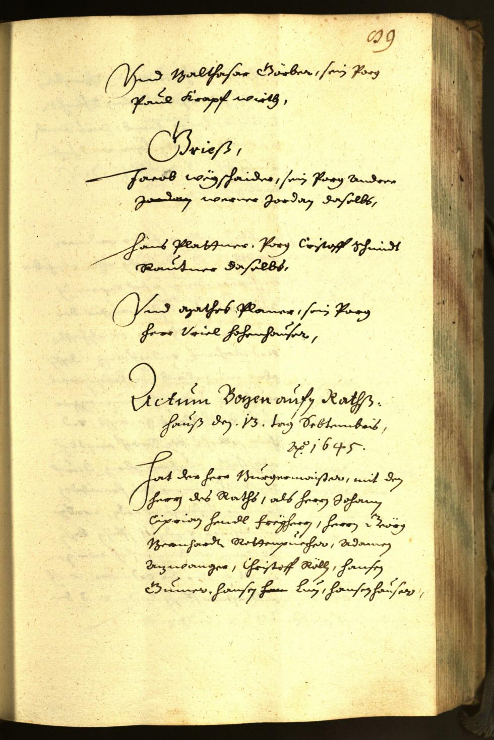 Civic Archives of Bozen-Bolzano - BOhisto Minutes of the council 1645 