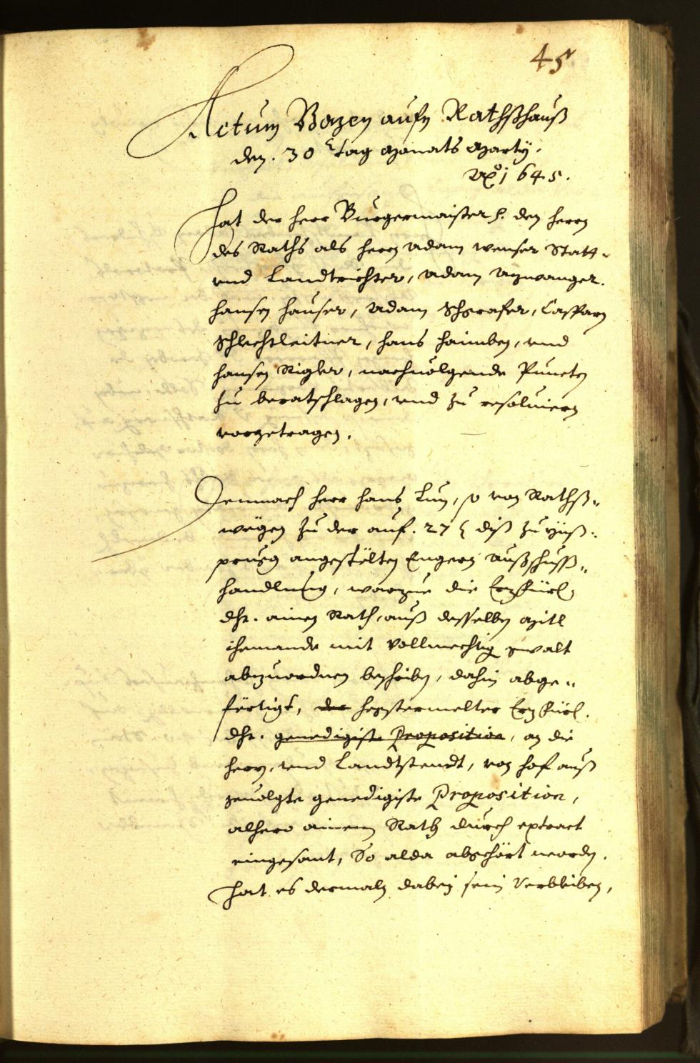 Civic Archives of Bozen-Bolzano - BOhisto Minutes of the council 1645 