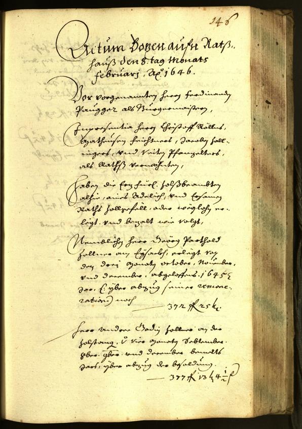 Stadtarchiv Bozen - BOhisto Ratsprotokoll 1646 