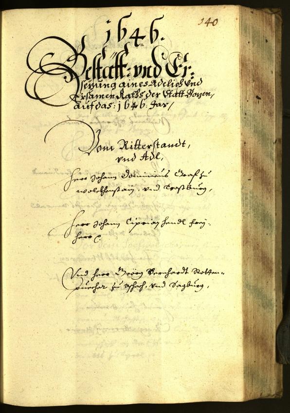 Stadtarchiv Bozen - BOhisto Ratsprotokoll 1646 