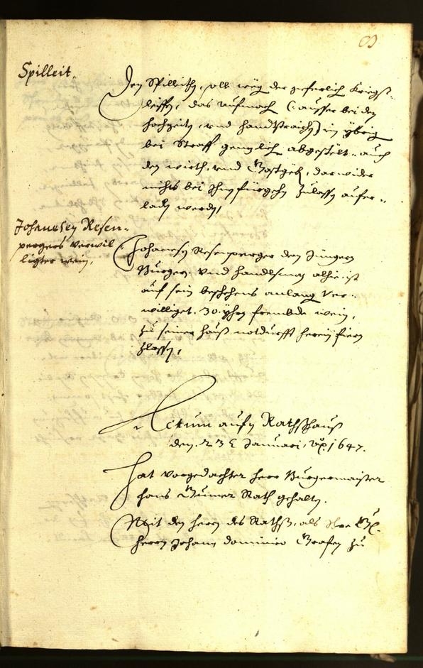 Stadtarchiv Bozen - BOhisto Ratsprotokoll 1647 