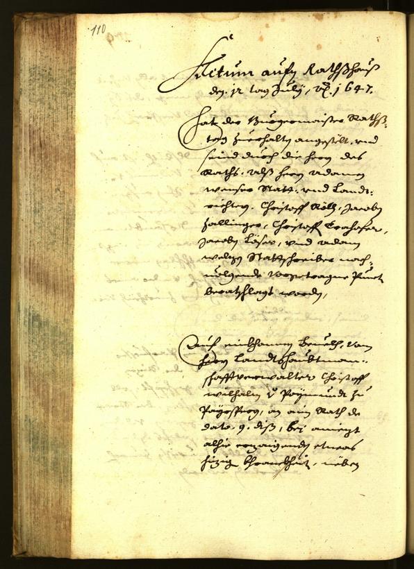 Archivio Storico della Città di Bolzano - BOhisto protocollo consiliare 1647 