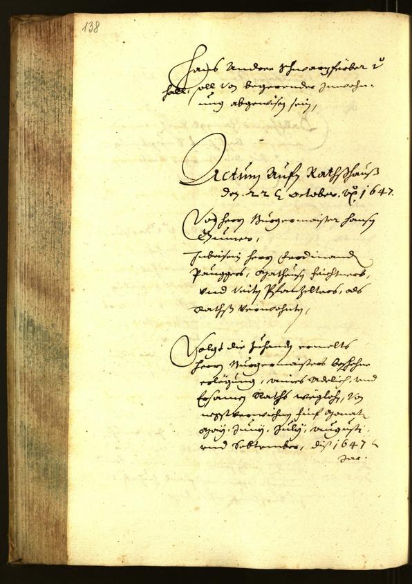 Archivio Storico della Città di Bolzano - BOhisto protocollo consiliare 1647 