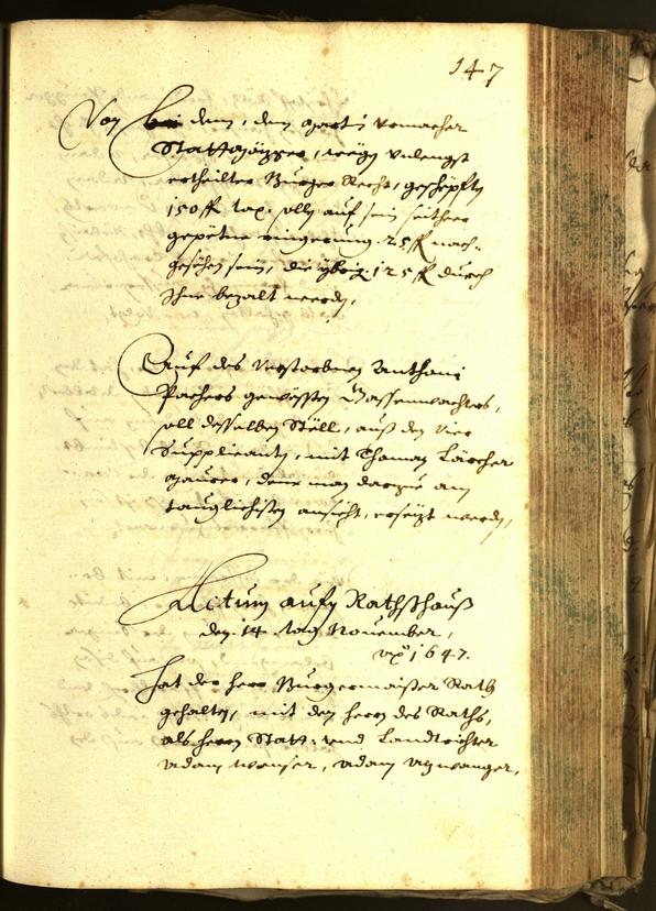 Stadtarchiv Bozen - BOhisto Ratsprotokoll 1647 