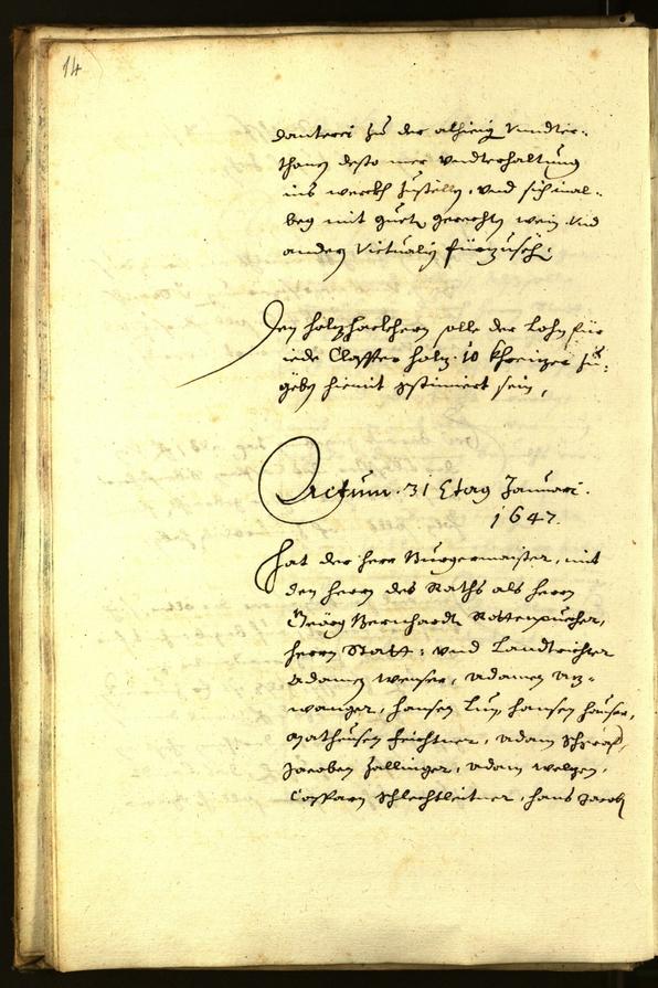 Stadtarchiv Bozen - BOhisto Ratsprotokoll 1647 