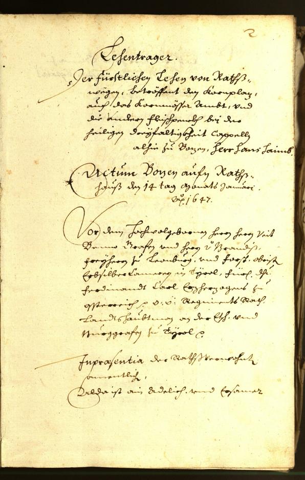 Civic Archives of Bozen-Bolzano - BOhisto Minutes of the council 1647 