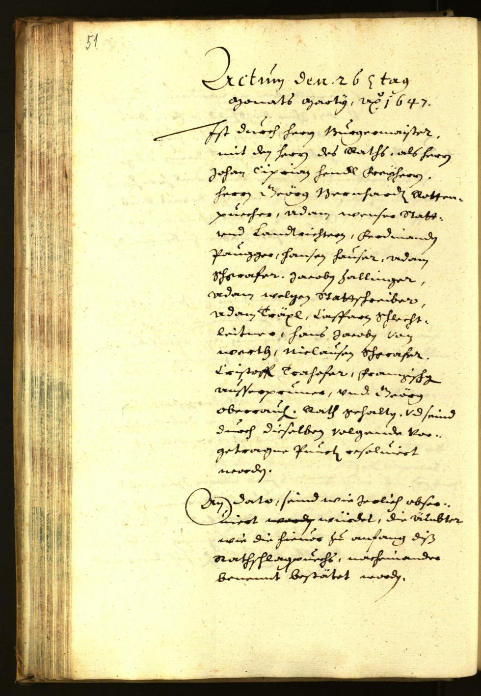 Stadtarchiv Bozen - BOhisto Ratsprotokoll 1647 