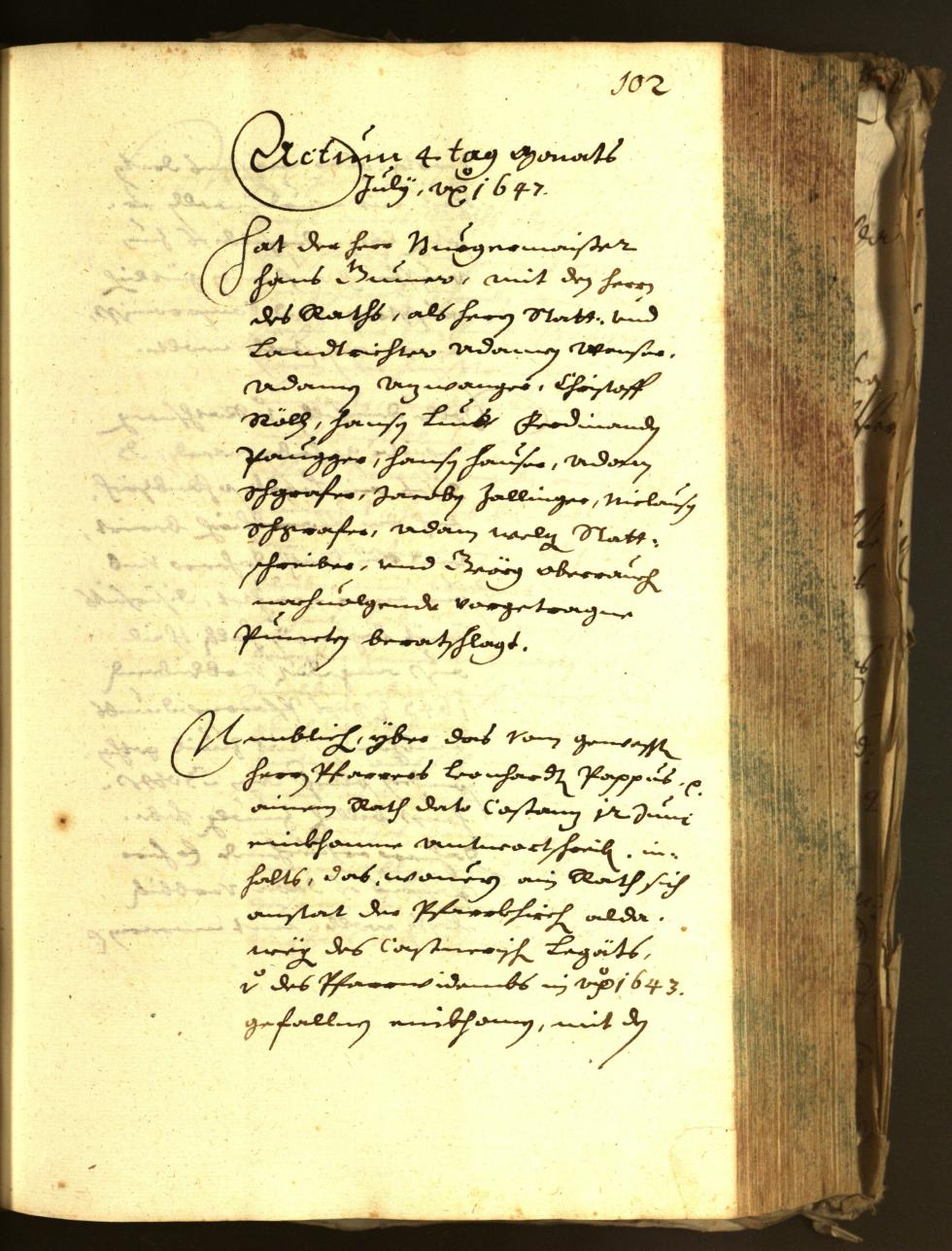 Stadtarchiv Bozen - BOhisto Ratsprotokoll 1647 