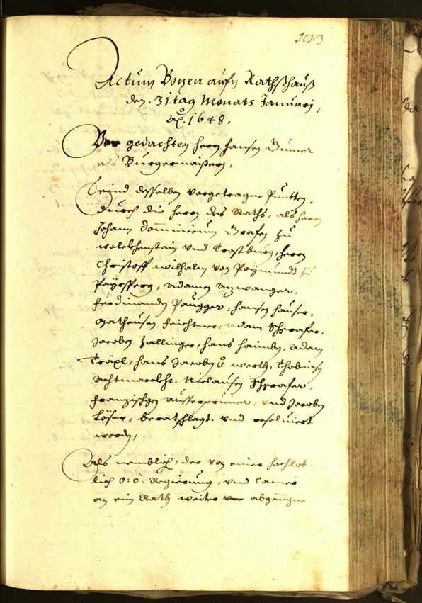 Civic Archives of Bozen-Bolzano - BOhisto Minutes of the council 1648 