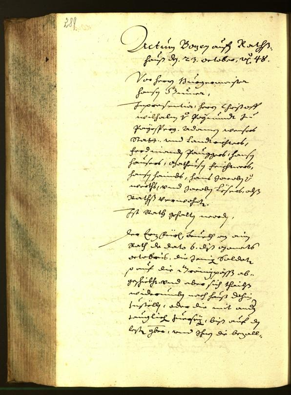 Stadtarchiv Bozen - BOhisto Ratsprotokoll 1648 