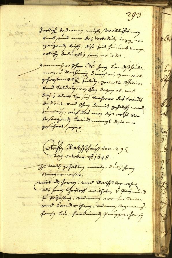 Stadtarchiv Bozen - BOhisto Ratsprotokoll 1648 