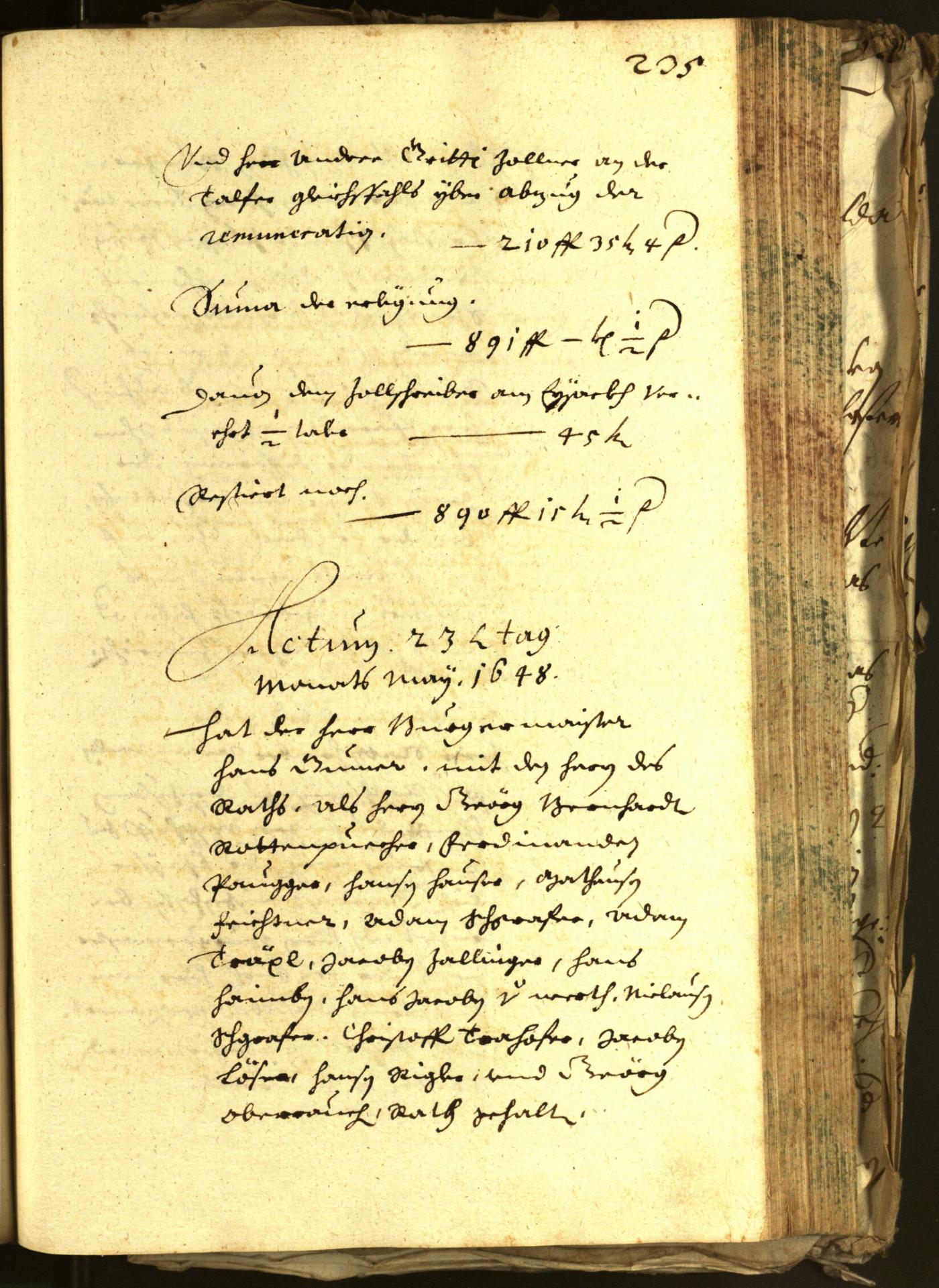 Stadtarchiv Bozen - BOhisto Ratsprotokoll 1648 