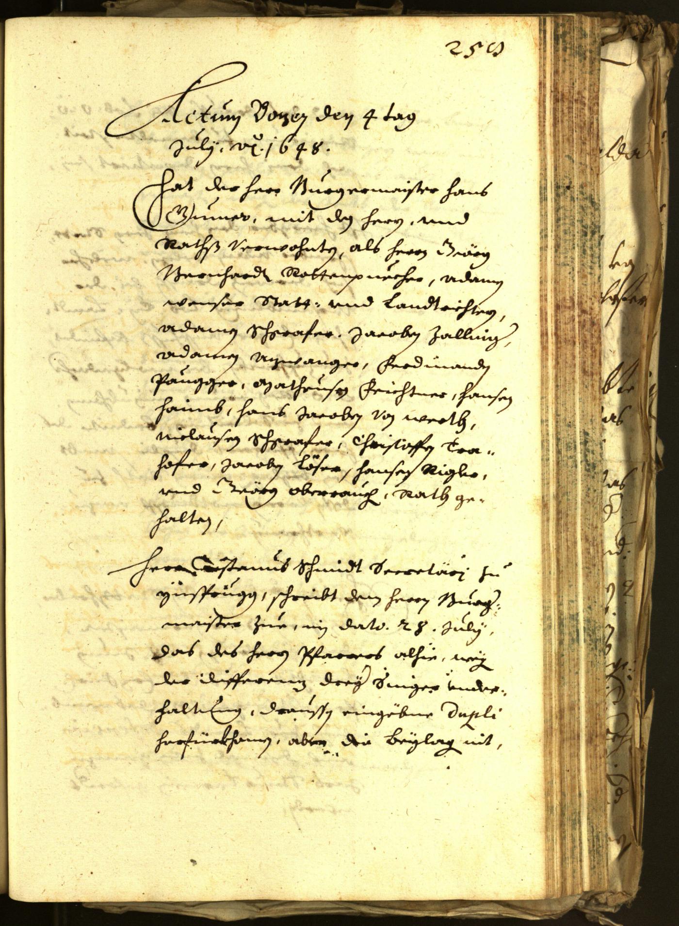 Stadtarchiv Bozen - BOhisto Ratsprotokoll 1648 