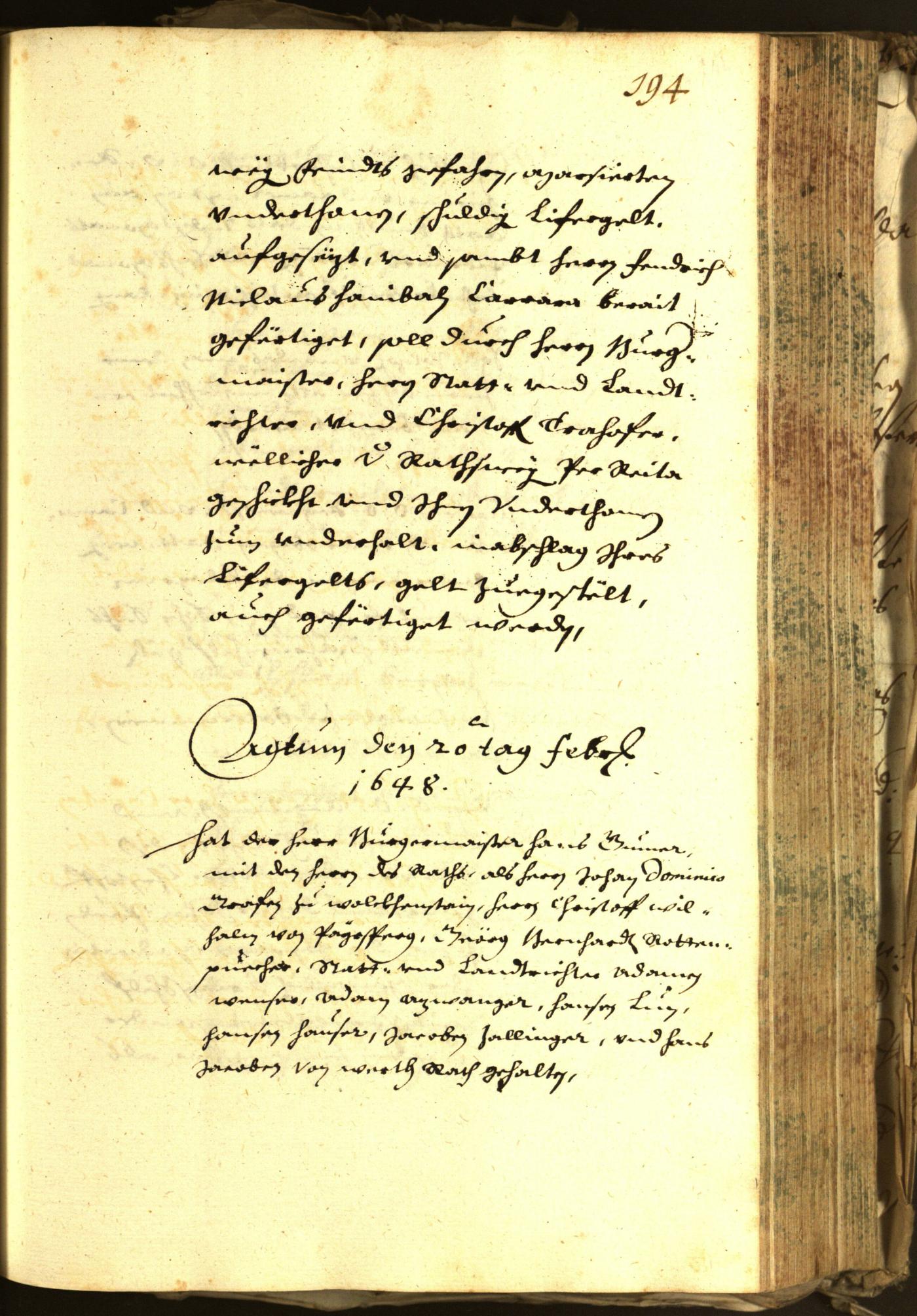 Stadtarchiv Bozen - BOhisto Ratsprotokoll 1648 