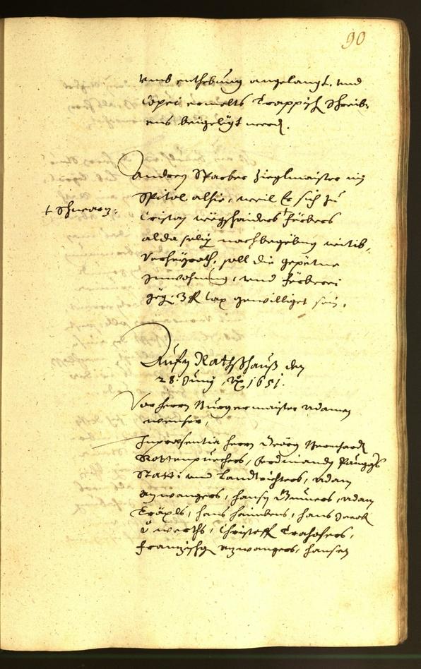 Stadtarchiv Bozen - BOhisto Ratsprotokoll 1651 