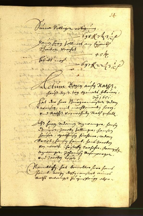 Stadtarchiv Bozen - BOhisto Ratsprotokoll 1651 