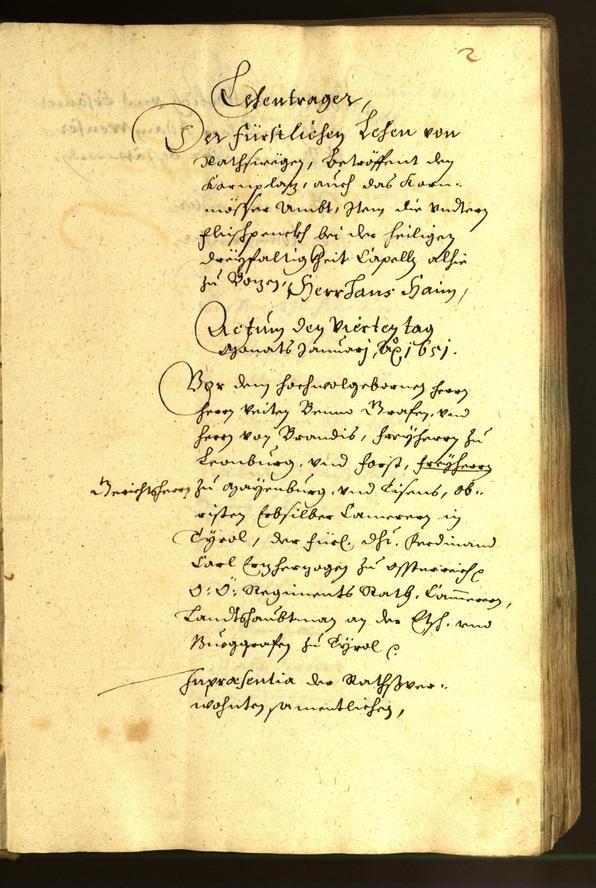 Stadtarchiv Bozen - BOhisto Ratsprotokoll 1651 