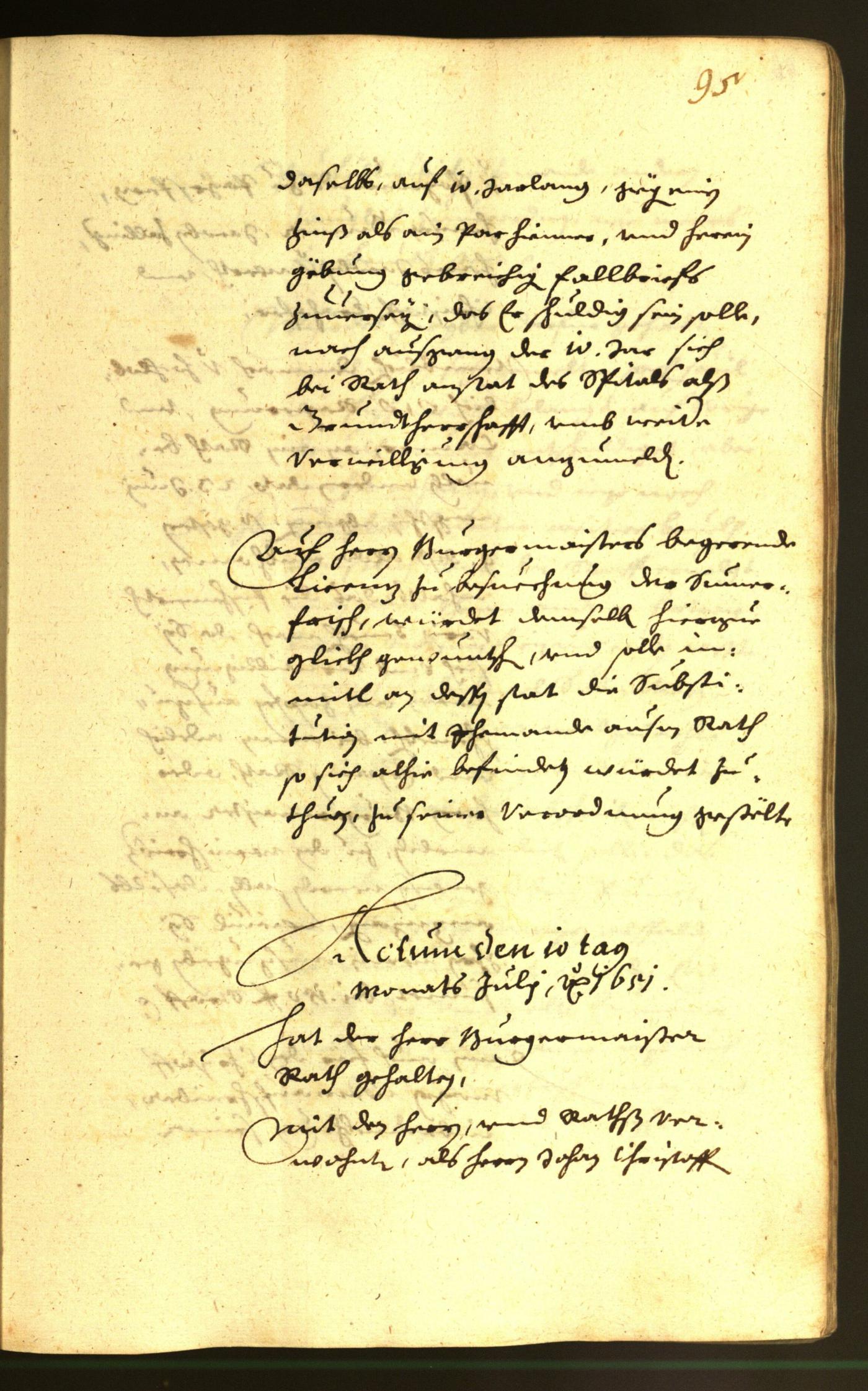 Stadtarchiv Bozen - BOhisto Ratsprotokoll 1651 