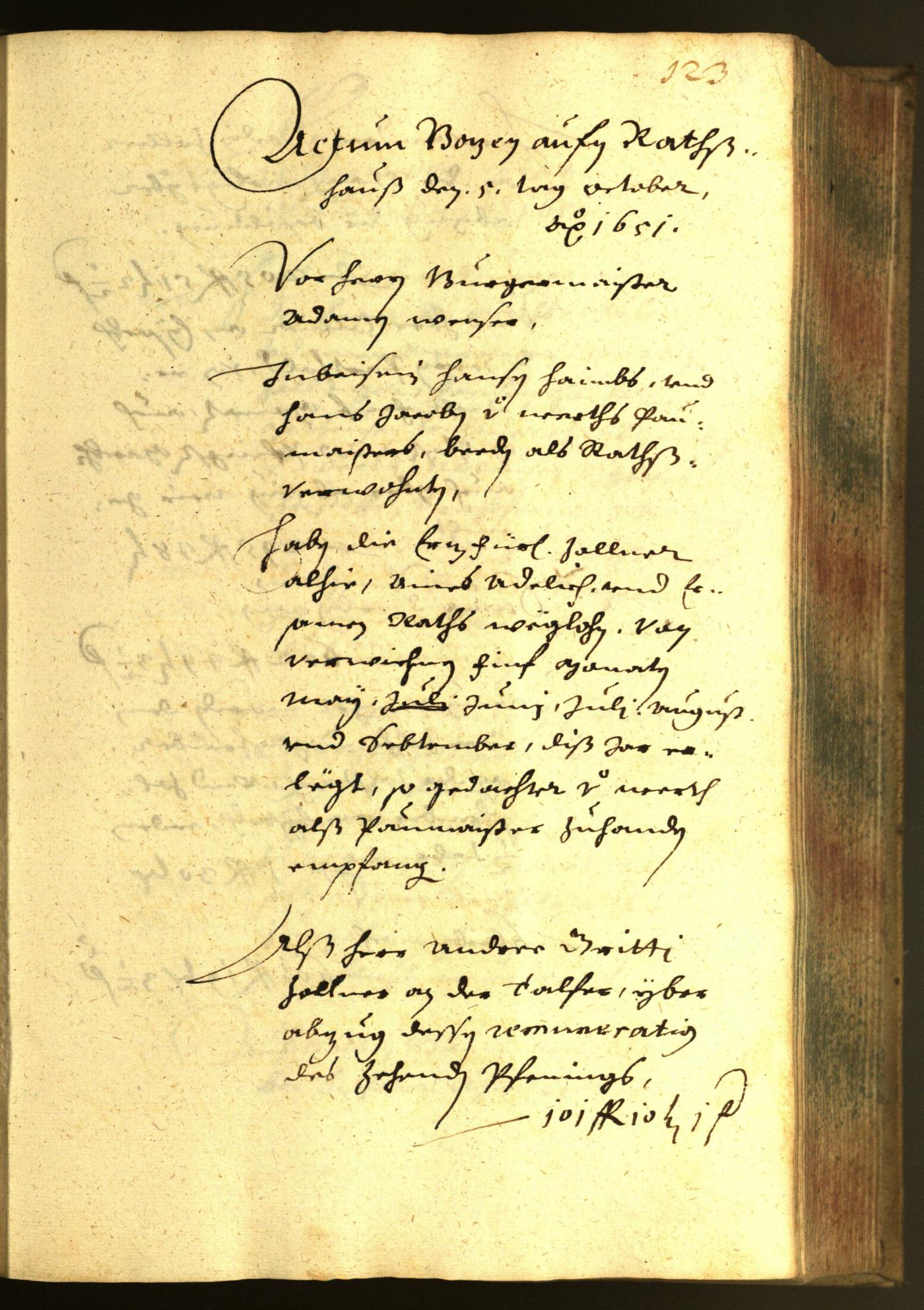 Stadtarchiv Bozen - BOhisto Ratsprotokoll 1651 