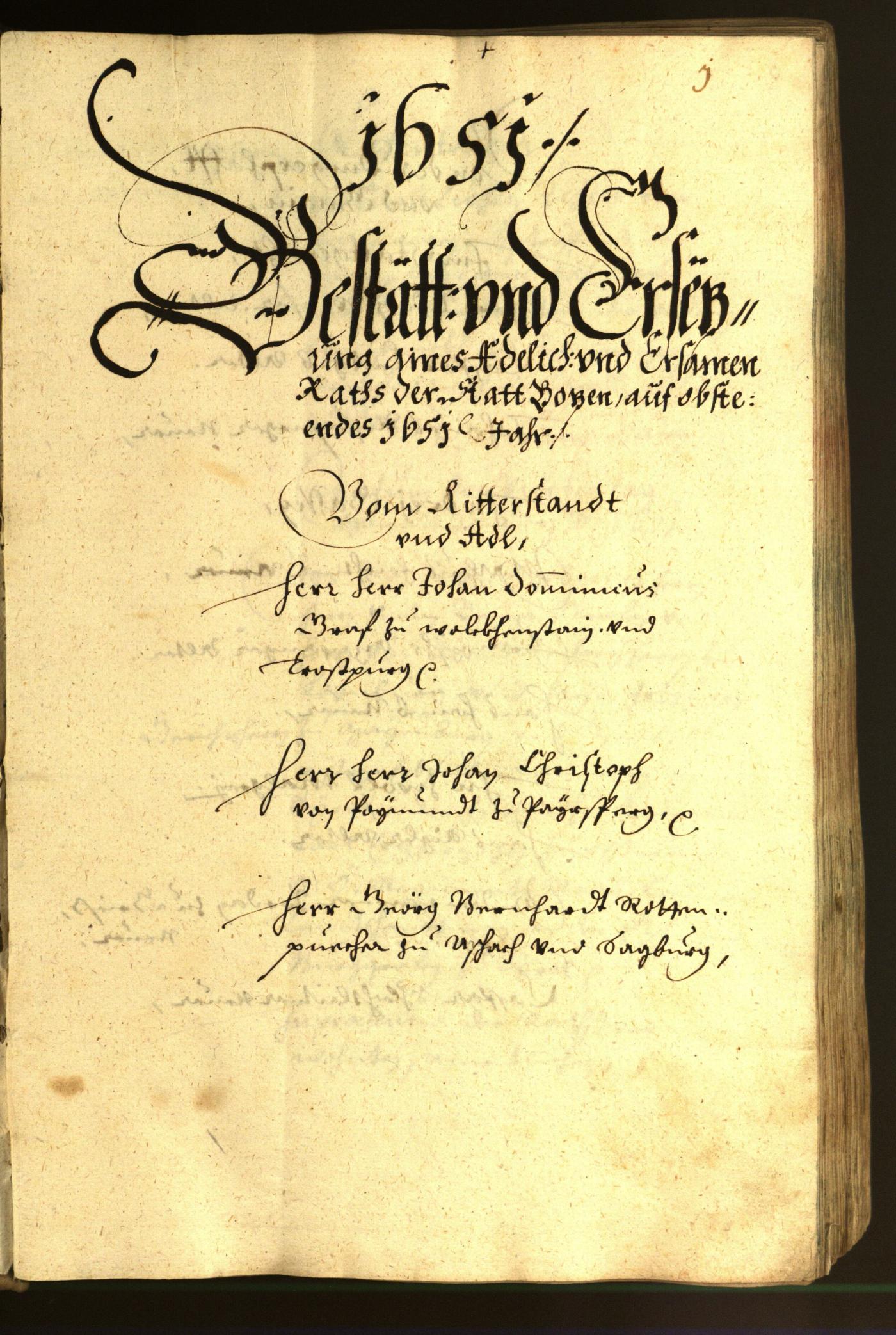 Stadtarchiv Bozen - BOhisto Ratsprotokoll 1651 