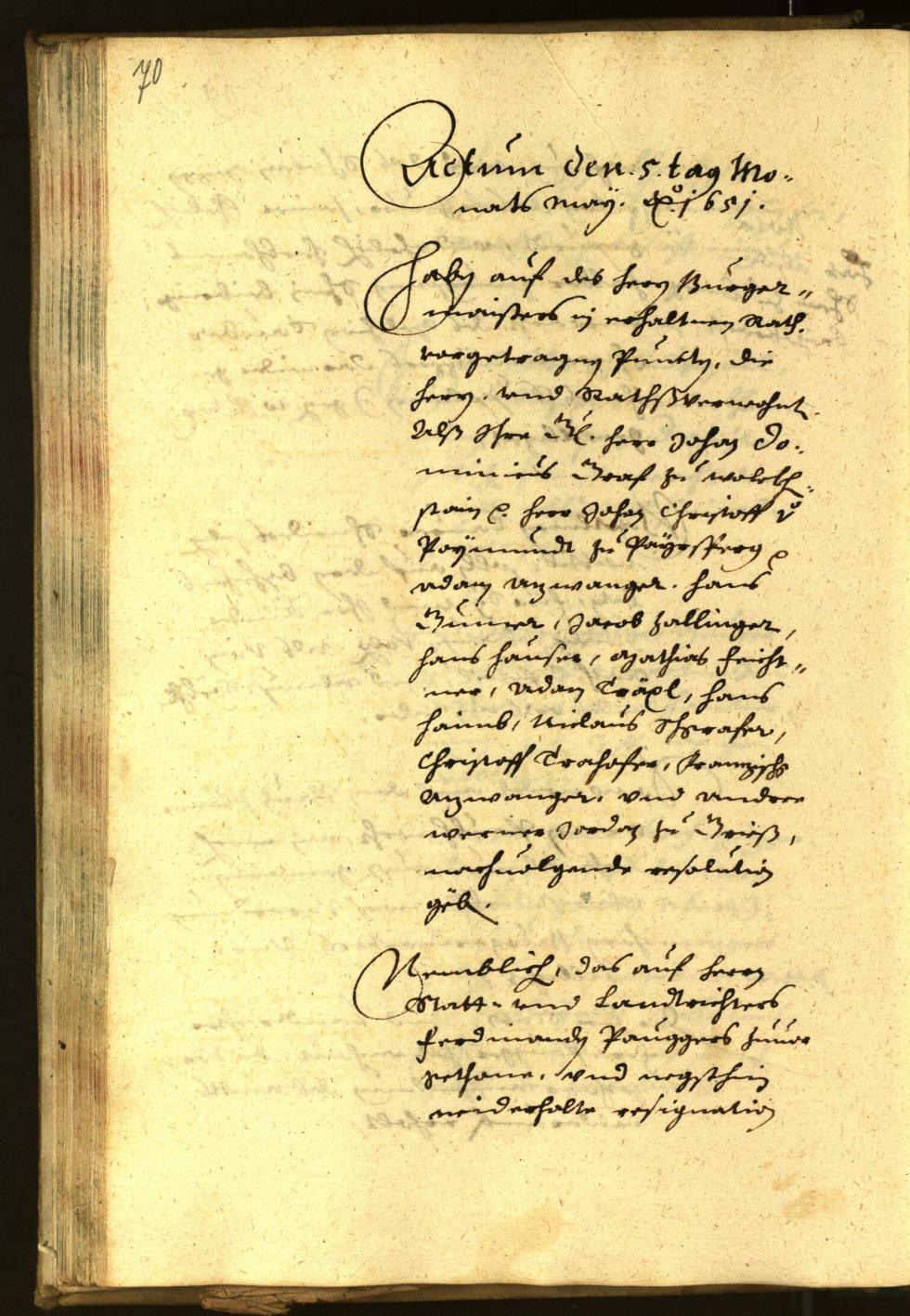 Stadtarchiv Bozen - BOhisto Ratsprotokoll 1651 