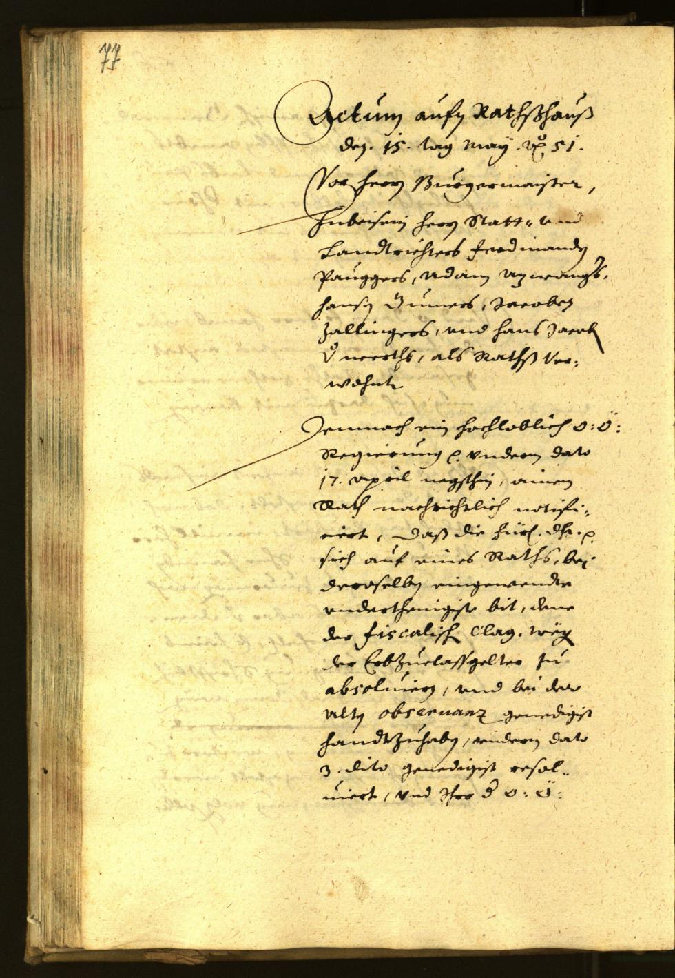 Stadtarchiv Bozen - BOhisto Ratsprotokoll 1651 