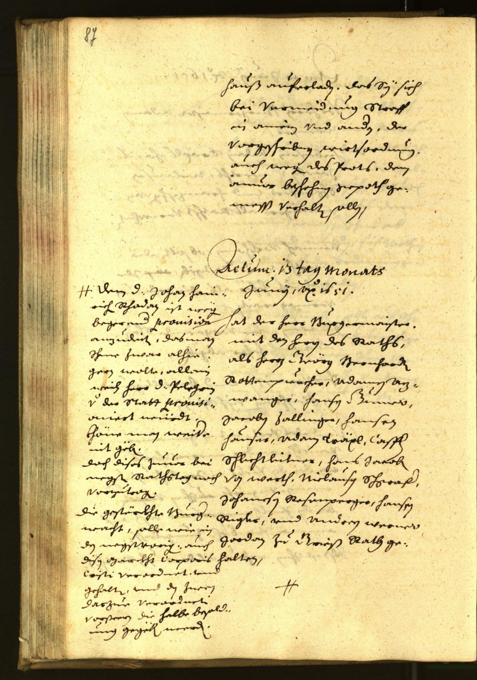 Stadtarchiv Bozen - BOhisto Ratsprotokoll 1651 