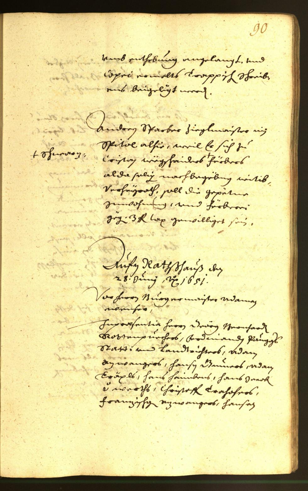 Stadtarchiv Bozen - BOhisto Ratsprotokoll 1651 