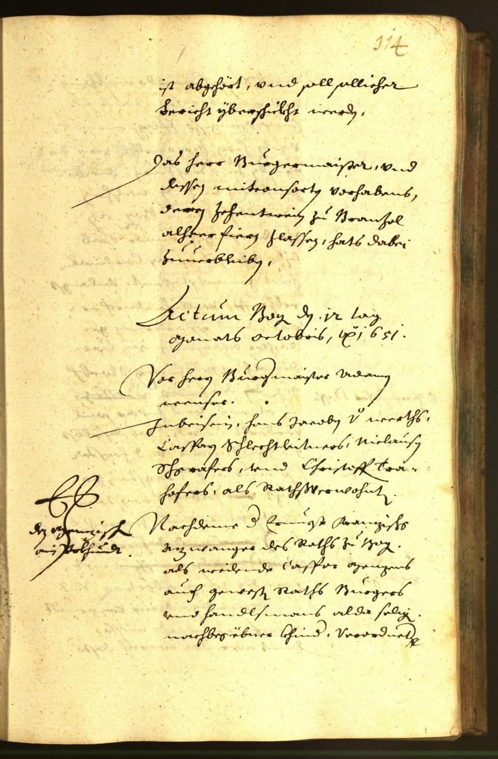 Stadtarchiv Bozen - BOhisto Ratsprotokoll 1651 